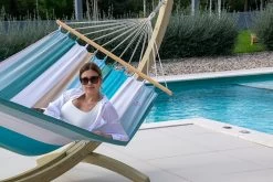 Doppel-Stabhängematte Havanna Blue Baumwolle -Gartenmöbel Store lola havanna blue stabhaengematten 47177 23