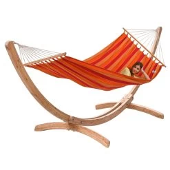 Hängematten-Set Ares Arc Lärche Naturbelassen Mit Stabhängematte XL Jamaica Dolce Vita