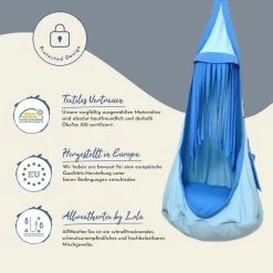 Lola Hängehöhle Loli Hopp Kids Himmelblau ÖKO TEX 24 Lola Hängehöhle Loli Hopp Kids Himmelblau ÖKO TEX -Gartenmöbel Store lola loli hopp himmelblau 47276 2023 2