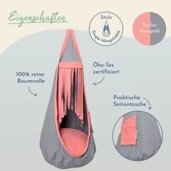 Lola Hängehöhle Loli Hopp Kids Rosegold ÖKO TEX -Gartenmöbel Store lola loli hopp rosegold 47306 2023 3