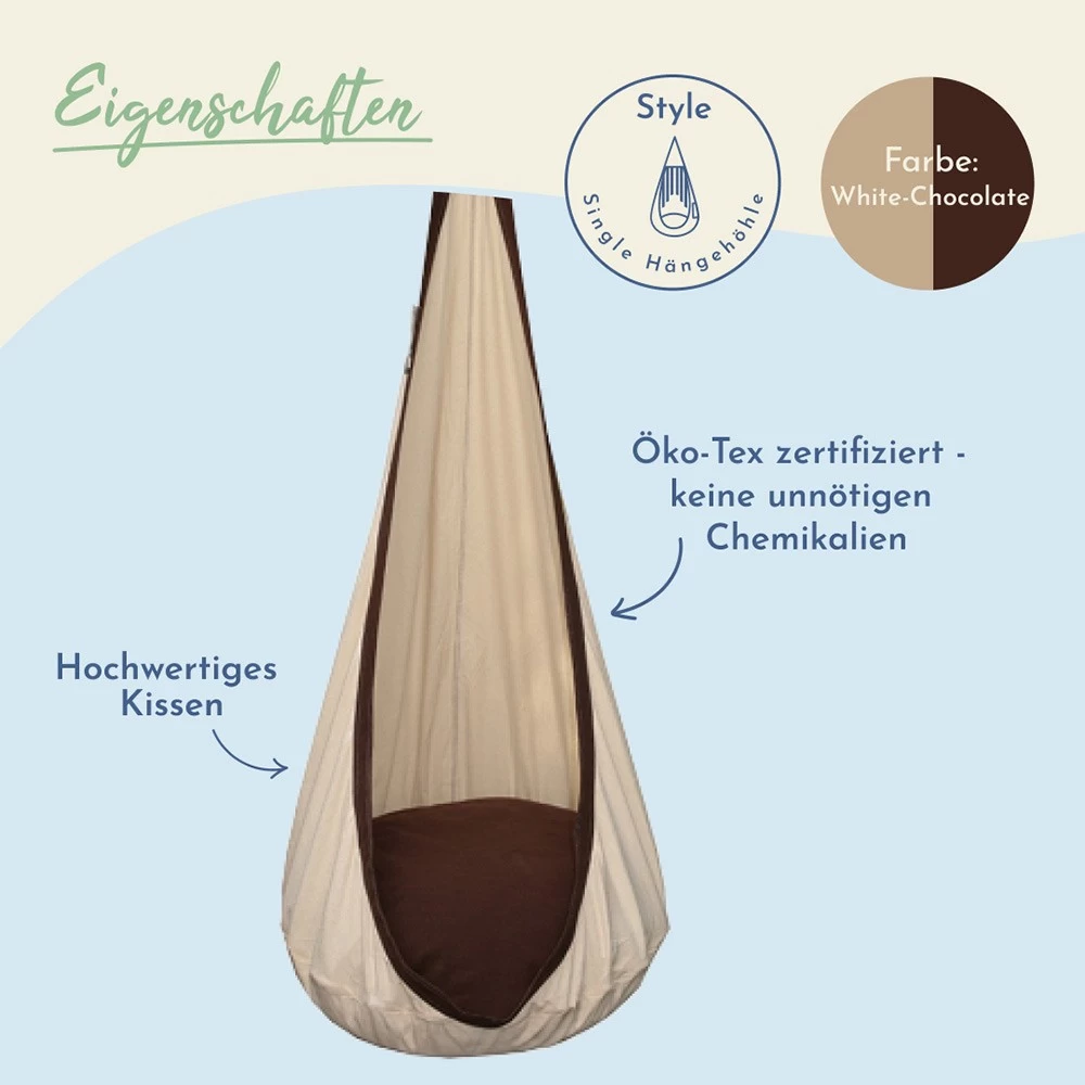 Lola Hängehöhle Loli Kids Kindersitz White Chocolate ÖKO TEX 7 Lola Hängehöhle Loli Kids Kindersitz White Chocolate ÖKO TEX – Bild 5