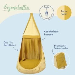 Lola Hängehöhle Double Loli Twins GOLD Inkl. Drehwirbel -Gartenmöbel Store lola loli twins gold 47320 2023 3