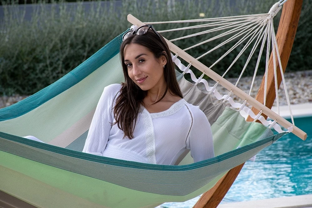 Lola Hängematten-Set Paraguay Lärche Mit Stabhängematte Santo Turquoise 9 Lola Hängematten-Set Paraguay Lärche Mit Stabhängematte Santo Turquoise – Bild 7