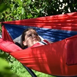 Reisehängematte Safari Traveller Ultimate Blau-rot