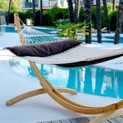 Lola Luxus Stab Hängematte Gefüttert American Hammock Lifestyle COFEA ROBUSTA Mit Kissen Wetterfest -Gartenmöbel Store lola stab hangematte american hammock cofea robusta 95087 4c 1