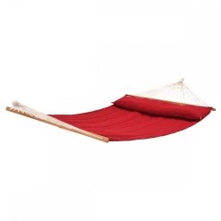 Familien-Stabhängematte American-Hammock Fuego-Red Mit Holzgestell Aus FSC-Lärche Ares-Arc -Gartenmöbel Store lola stabhaengematte american fuego red ares arc 2