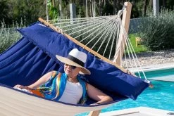 Familien-Stabhängematte American-Hammock Ocean Mit Holzgestell Aus FSC-Lärche Ares-Arc -Gartenmöbel Store lola stabhaengematte american ocean ares arc 4b