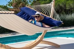 Familien-Stabhängematte American-Hammock Ocean Mit Holzgestell Aus FSC-Lärche Ares-Arc -Gartenmöbel Store lola stabhaengematte american ocean ares arc 5b