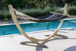 Einzel-Stabhängematte Cancun Anthrazit Baumwolle -Gartenmöbel Store lola stabhaengematte cancun anthrazit 53420 10