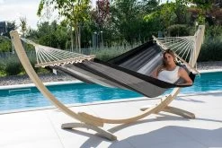 Einzel-Stabhängematte Cancun Anthrazit Baumwolle -Gartenmöbel Store lola stabhaengematte cancun anthrazit 53420 5