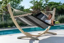 Einzel-Stabhängematte Cancun Anthrazit Baumwolle -Gartenmöbel Store lola stabhaengematte cancun anthrazit 53420 6