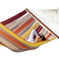 Doppel-Stabhängematte Caribbean Lava Bio-Baumwolle