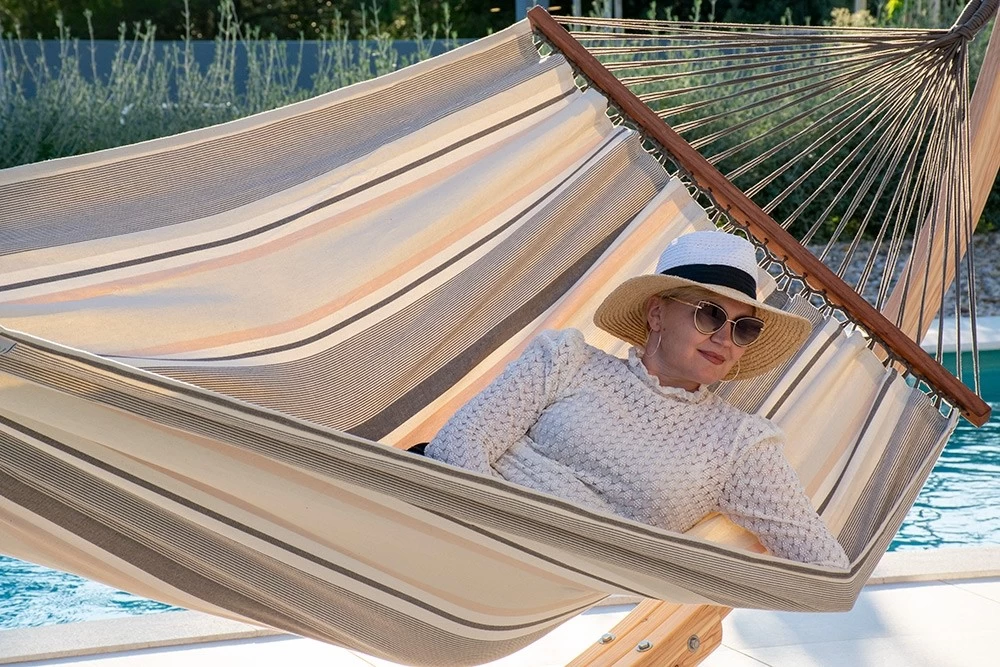 Familien-Stabhängematte Dominica Zebra Bio-Baumwolle 8 Familien-Stabhängematte Dominica Zebra Bio-Baumwolle – Bild 6