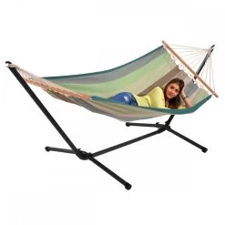 Einzel-Stabhängematte Santo Turquoise -Gartenmöbel Store lola stabhaengematte santo turquoise 53406 4