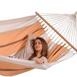 Familien-Stabhängematte California Orange Baumwolle