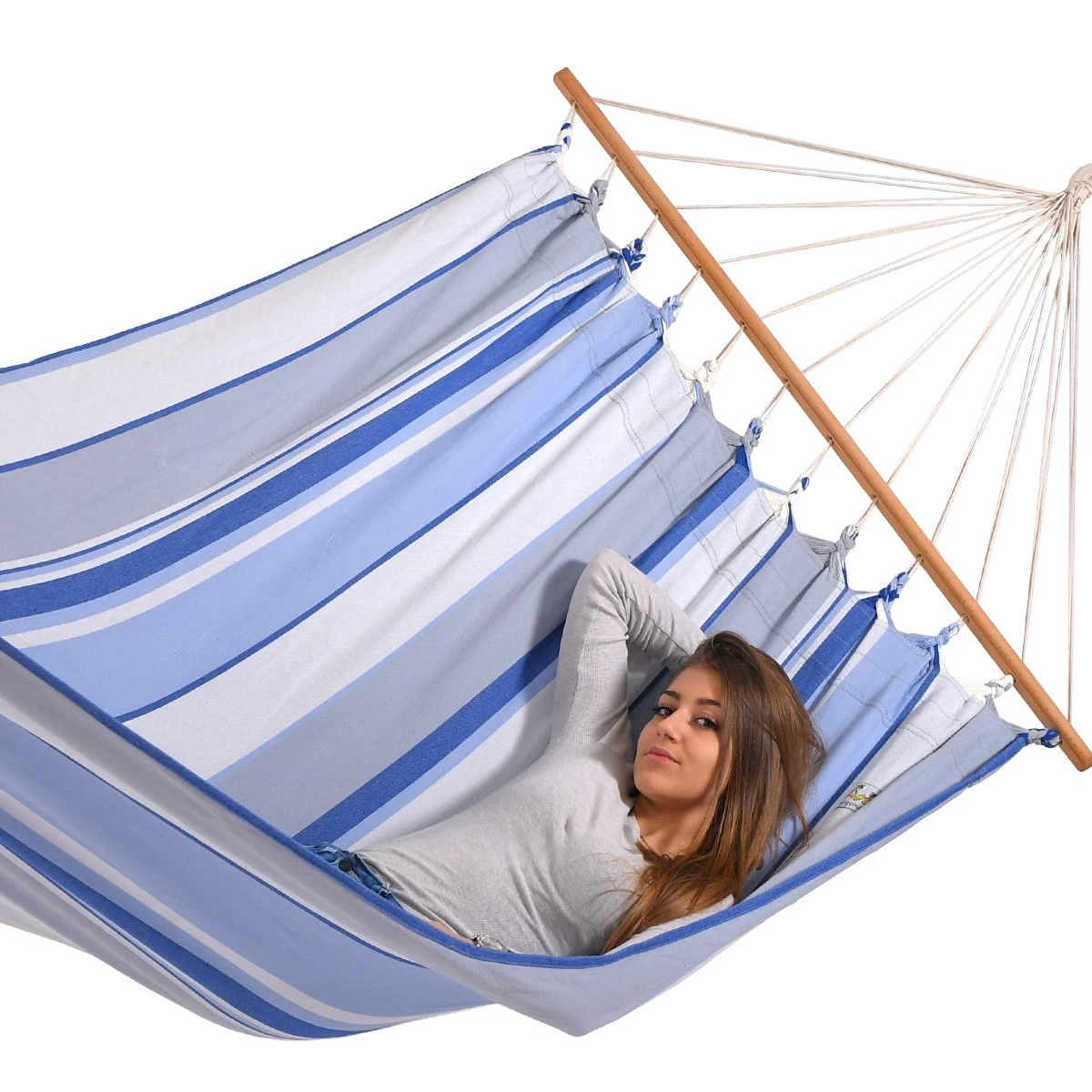 Doppel-Stabhängematte Jamaica Marine Baumwolle 3 Doppel-Stabhängematte Jamaica Marine Baumwolle