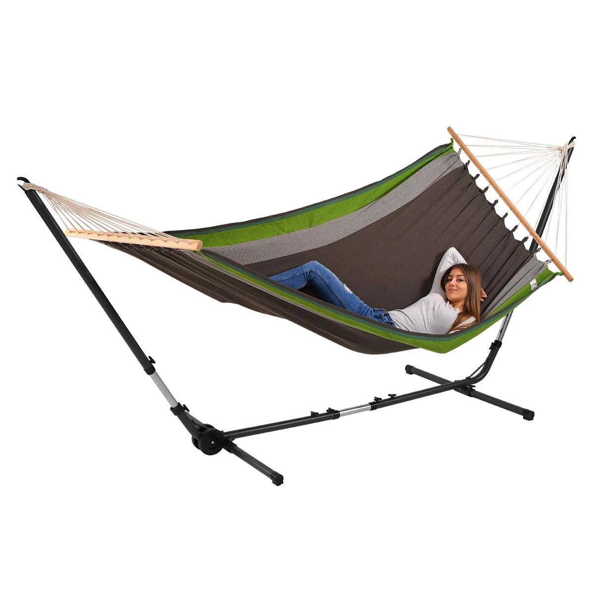 Doppel-Stabhängematte Santiago Chameleon Baumwolle 5 Doppel-Stabhängematte Santiago Chameleon Baumwolle – Bild 3