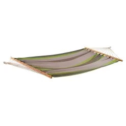 Doppel-Stabhängematte Santiago Taupe-Oliva Baumwolle -Gartenmöbel Store lola stabhangematte xl santiago taupe oliva 96787 3a 1