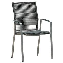 Lola Elements Mia Rope Dining Set 5-teilig Tuvatextil Dark Grey Kissen Mit Kufentisch Edelstahl Keramik 200x100cm -Gartenmöbel Store lola stapelsessel mia rope edelstahl dark grey 55682 1 1