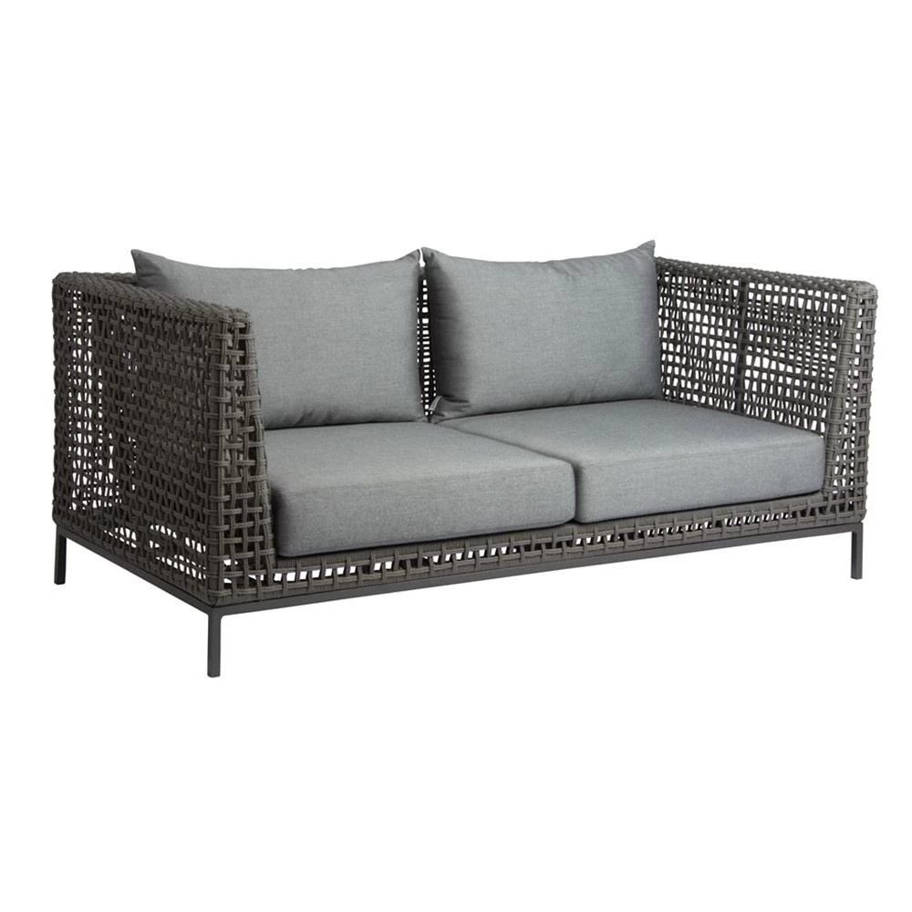 Stern Korpus Sofa 2-Sitzer Corda Kordel Platin Mit Kissen 100% Polyacryl Dessin Seidengrau 4 Stern Korpus Sofa 2-Sitzer Corda Kordel Platin Mit Kissen 100% Polyacryl Dessin Seidengrau – Bild 2