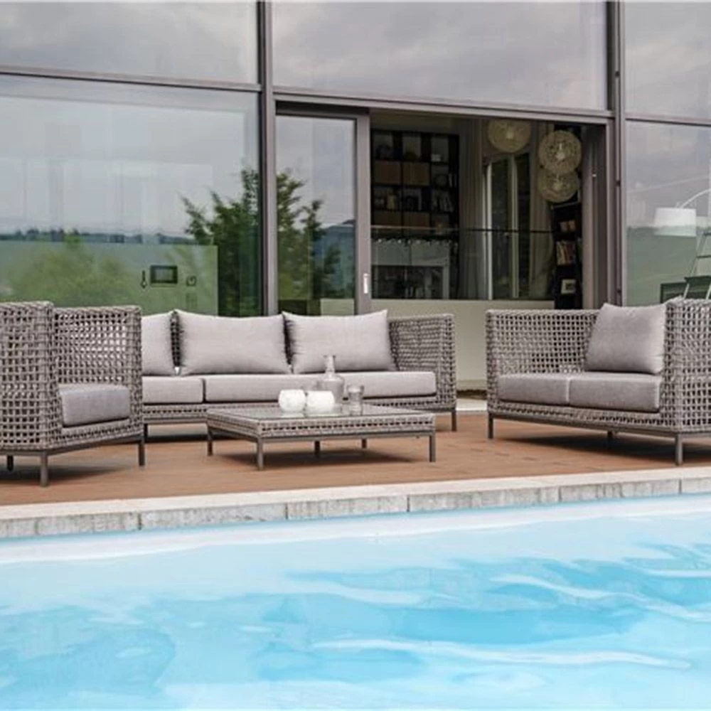 Stern Korpus Sofa 2-Sitzer Corda Kordel Platin Mit Kissen 100% Polyacryl Dessin Seidengrau 8 Stern Korpus Sofa 2-Sitzer Corda Kordel Platin Mit Kissen 100% Polyacryl Dessin Seidengrau – Bild 6