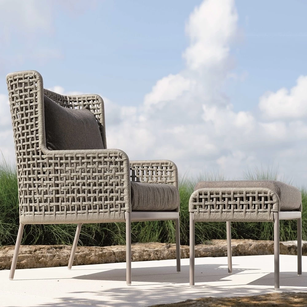 Stern GRETA Lounge-Sessel Aluminium Champagner Mit Synthetikfaser Ecru Inkl. Sitz- Rückenkissen Rehbraun, 100% Polyacryl Mit Reißverschluss 5 Stern GRETA Lounge-Sessel Aluminium Champagner Mit Synthetikfaser Ecru Inkl. Sitz- Rückenkissen Rehbraun, 100% Polyacryl Mit Reißverschluss – Bild 3