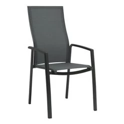 Stern KARI Stapelsessel Aluminium Anthrazit Mit Textilenbezug Karbon Und Aluminiumarmlehnen Anthrazit, Extra Hohe Rückenlehne