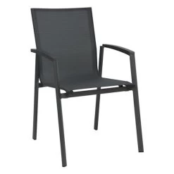 Stern NEW TOP Stapelsessel Aluminium Anthrazit Mit Textilenbezug Karbon Und Aluminiumarmlehnen Anthrazit