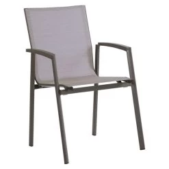 Stern NEW TOP Stapelsessel Aluminium Anthrazit Mit Textilenbezug Silber Und Aluminiumarmlehnen Anthrazit