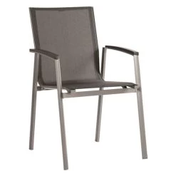 Stern NEW TOP Stapelsessel Aluminium Graphit Mit Textilenbezug Silbergrau Und Aluminiumarmlehnen Anthrazit