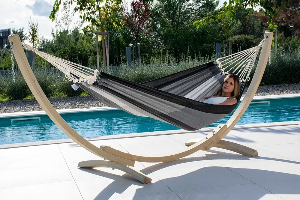 Einzel-Hängematte Cancun Anthrazit Baumwolle 8 Einzel-Hängematte Cancun Anthrazit Baumwolle – Bild 6