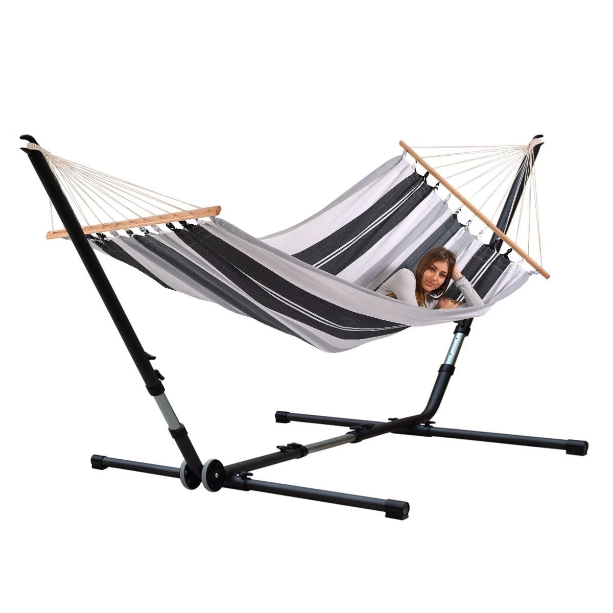 Doppel-Hängematte Jamaica Mit Metall Hängemattengestell Universal Grande 3 Doppel-Hängematte Jamaica Mit Metall Hängemattengestell Universal Grande