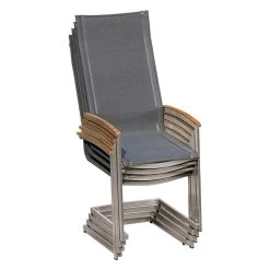 Zebra SETAX SWING Sessel Aus Edelstahl, Batyline Eden Und Teakarmlehnen, Extra Hohe Rückenlehne -Gartenmöbel Store lola zebra setax sessel eden 7523 4