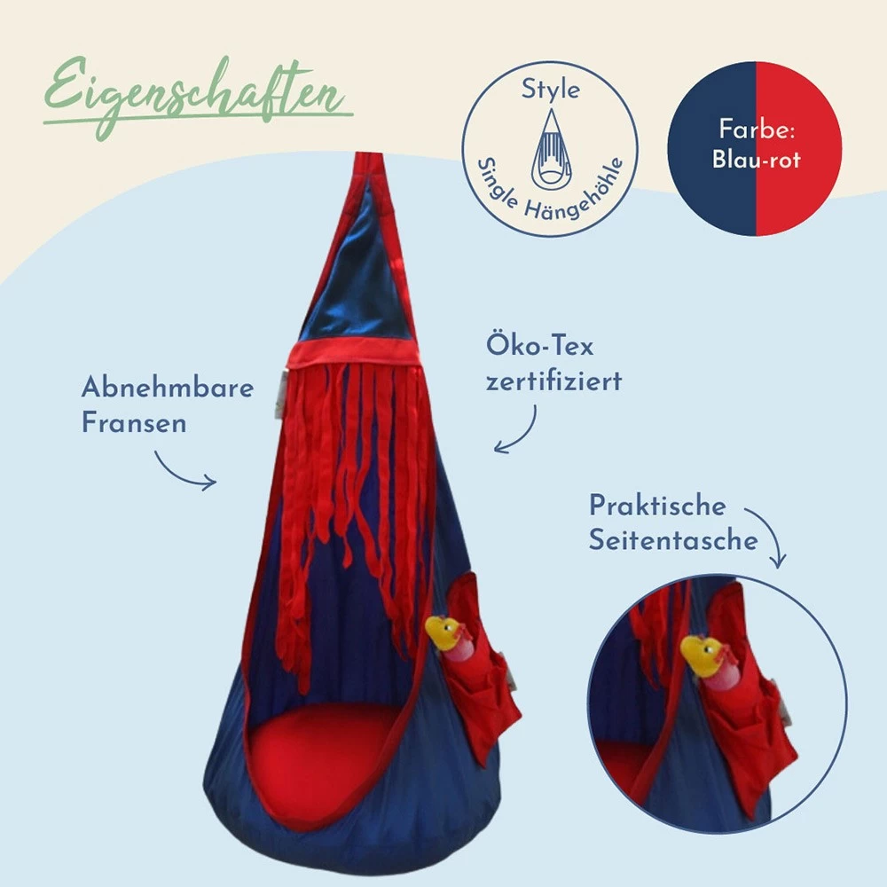 Lola Hängehöhle LOLI HOPP KIDS ALLWeather Blau/rot 9 Lola Hängehöhle LOLI HOPP KIDS ALLWeather Blau/rot – Bild 7