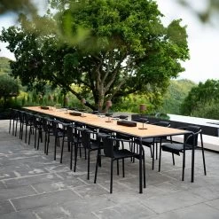 Houe AVANTI Gartentisch, 222x98 Cm Tischplatte: Kiefernholz. Gestell: Black -Gartenmöbel Store nami dining armrest black avanti infinity houe c161 4