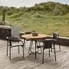 Houe Gartensitzgarnituren Set 4x NAMI Gartenstuhl Black Mit CIRCLE Gartentisch Aus Bambus Ø110