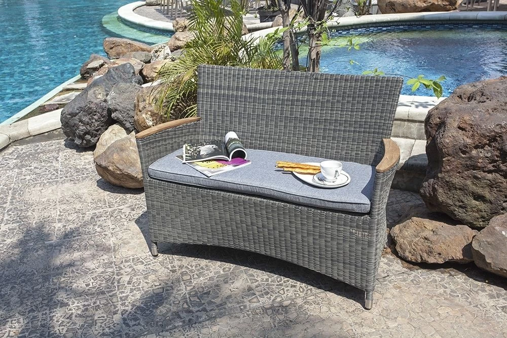 Zebra Bank Status Grey Black Teakarmlehne Gebürstet, 2,5 Rundgeflecht, Alu-Rahmen 6 Zebra Bank Status Grey Black Teakarmlehne Gebürstet, 2,5 Rundgeflecht, Alu-Rahmen – Bild 4