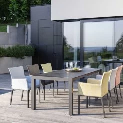 Stern Dining-Sessel Artus Aluminium Anthrazit Mit Outdoorstoff Farngrün/seidengrau Meliert -Gartenmöbel Store stern artus sessel farngrun seidengrau 415876 14