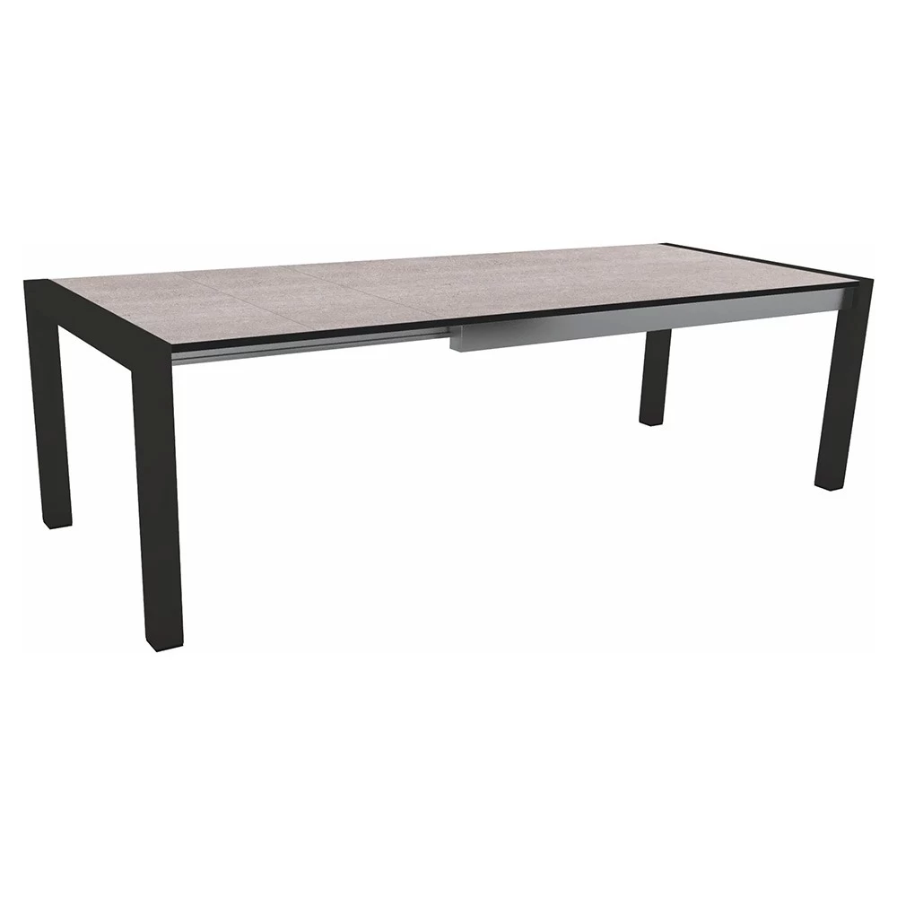 Stern Ausziehtisch 174/254x90 Cm Aluminium Schwarz Matt Tischplatte Silverstar Stone Light 3 Stern Ausziehtisch 174/254x90 Cm Aluminium Schwarz Matt Tischplatte Silverstar Stone Light