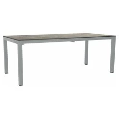 Stern Ausziehtisch 200/250x100 Cm Edelstahl Tischplatte Silverstar Slate Stone
