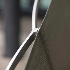 Stern Bank 3-Sitzer Viona Edelstahl Mit Teakbelattung FSC®-zertifiziert/Rücken Starr Text. Leinen Grau -Gartenmöbel Store stern bank 3er viona edelstahl leinen grau 417722 4