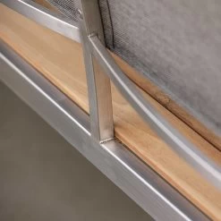 Stern Bank 3-Sitzer Viona Edelstahl Mit Teakbelattung FSC®-zertifiziert/Rücken Starr Text. Leinen Grau -Gartenmöbel Store stern bank 3er viona edelstahl leinen grau 417722 5