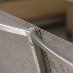 Stern Bank 3-Sitzer Viona Edelstahl Mit Teakbelattung FSC®-zertifiziert/Rücken Starr Text. Leinen Grau -Gartenmöbel Store stern bank 3er viona edelstahl leinen grau 417722 6