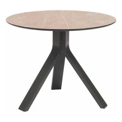 Stern Beistelltisch Freddie Ø 55 Cm Aluminium Anthrazit Tischplatte Silverstar 2.0 Cream Marble