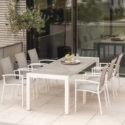 Stern Evoee Stapelsessel Weiß Mit Textilenbezug Silber Und Aluminiumarmlehnen Weiß 14 Stern Evoee Stapelsessel Weiß Mit Textilenbezug Silber Und Aluminiumarmlehnen Weiß -Gartenmöbel Store stern evoee weiss silber alu 417673 7