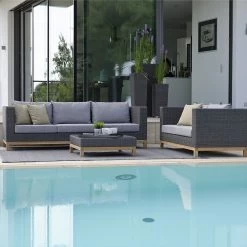 Stern Fontana Geflecht Basaltgrau Loungekomplettset