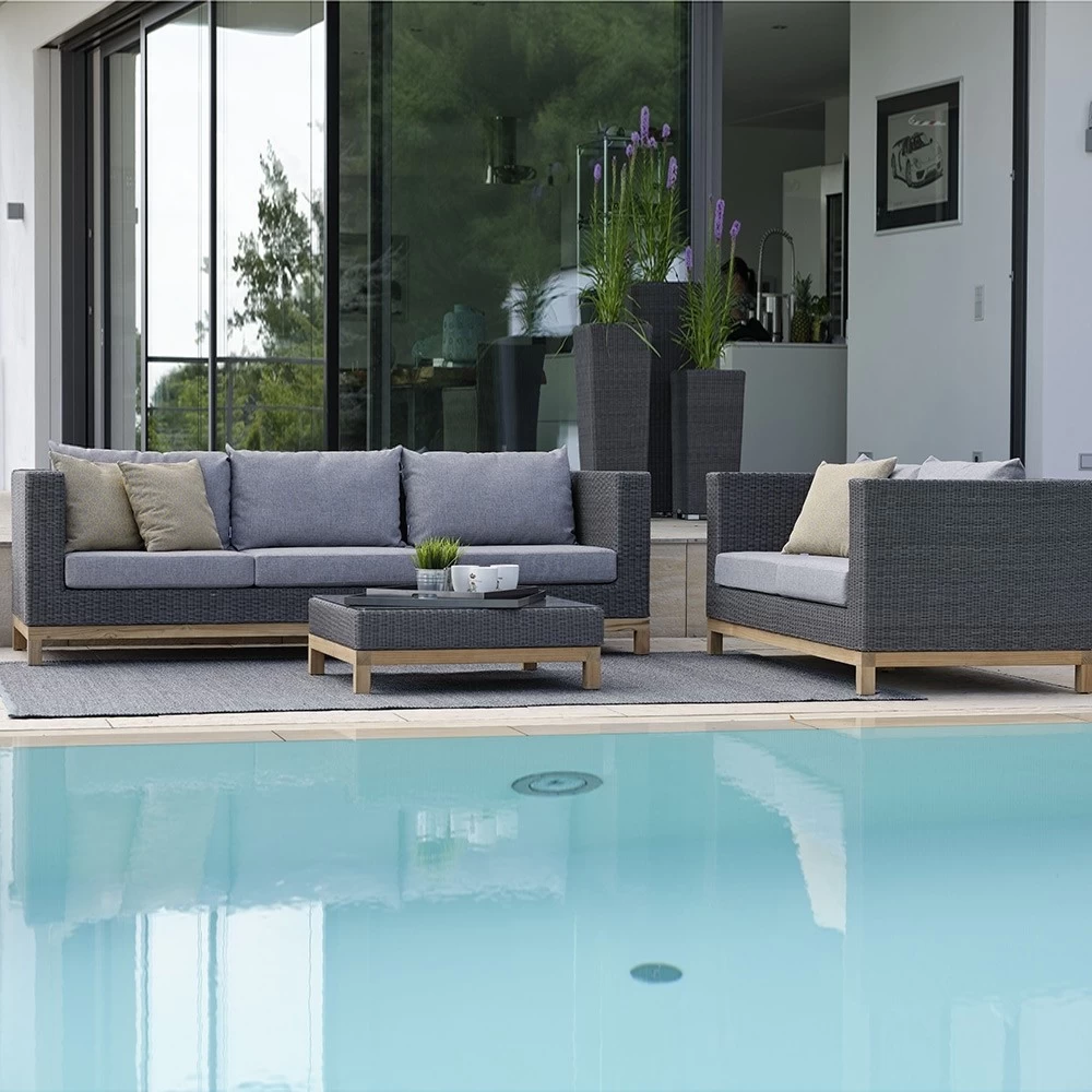 Stern Fontana Geflecht Basaltgrau Loungekomplettset 3 Stern Fontana Geflecht Basaltgrau Loungekomplettset