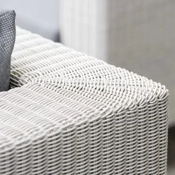 Stern Fontana Korpus 2-Sitzer Sofa Geflecht Vintage Weiß Inkl. Sitz- Und Rückenkissen Seidengrau 100% Polyacryl Mit Reißverschluss -Gartenmöbel Store stern fontana korpus 2er sofa geflecht vintage weiss 418501 03