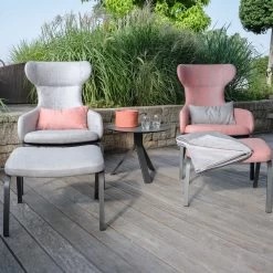 Stern Ohrensessel Stan Aluminium Anthrazit Mit Bezug Outdoorstoff Hellgrau/seidengrau Meliert -Gartenmöbel Store stern gartenmoebel ohrensessel stan alu anthrazit hellgrau schiefergrau 415620 4