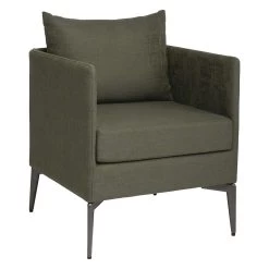 Stern Sessel Marta Aluminium Bezug Und Kissen Outdoorstoff Dunkelgrün/schiefergrau Meliert